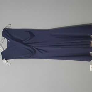 Meaneor Elegant Women's Blue Dress 5% Stretch Womens Size Xl X-large